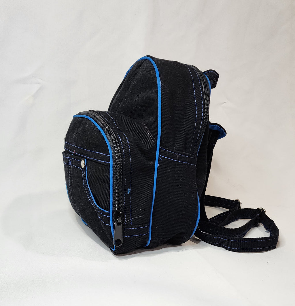 mini denim backpack