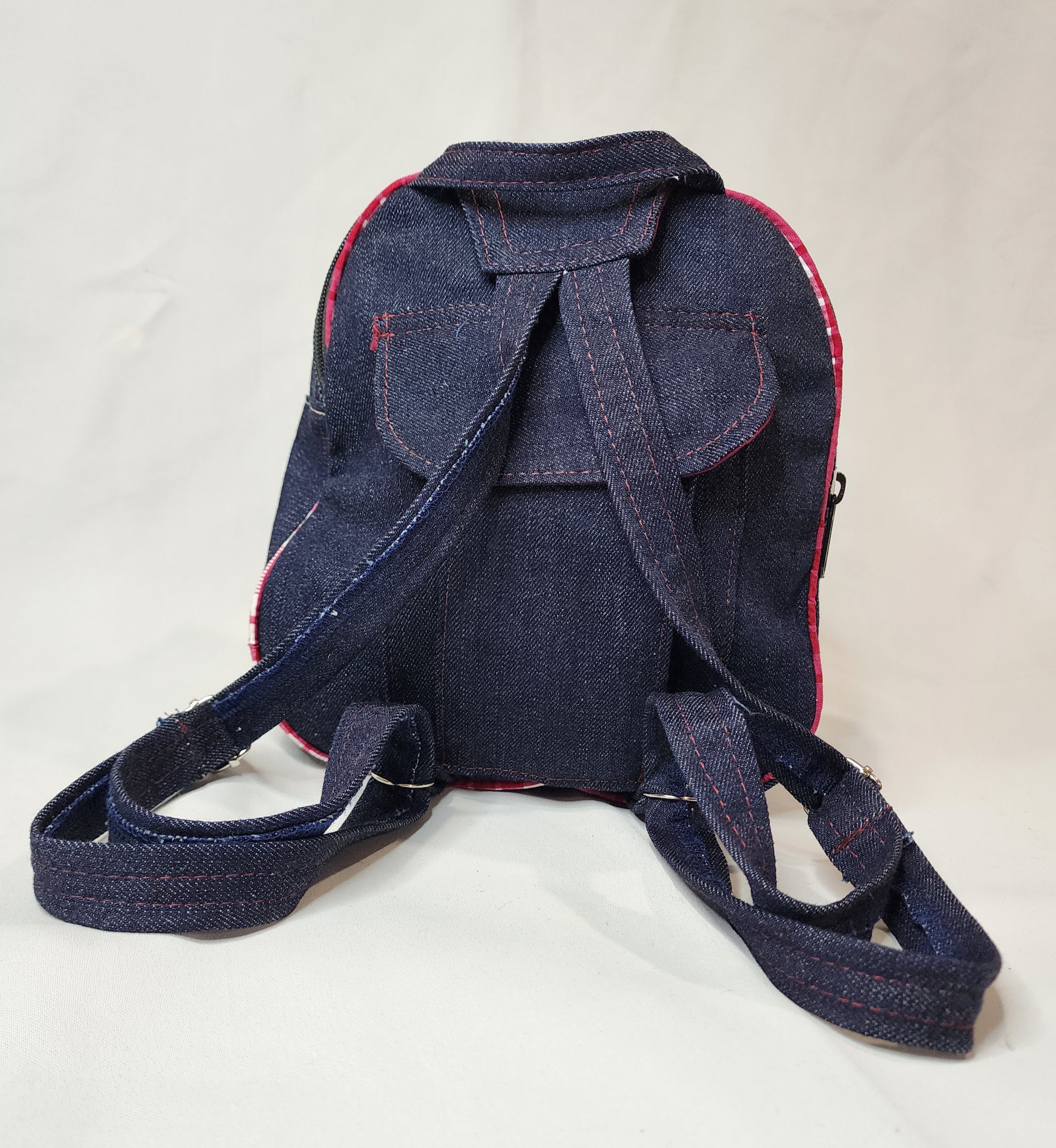 mini denim backpack