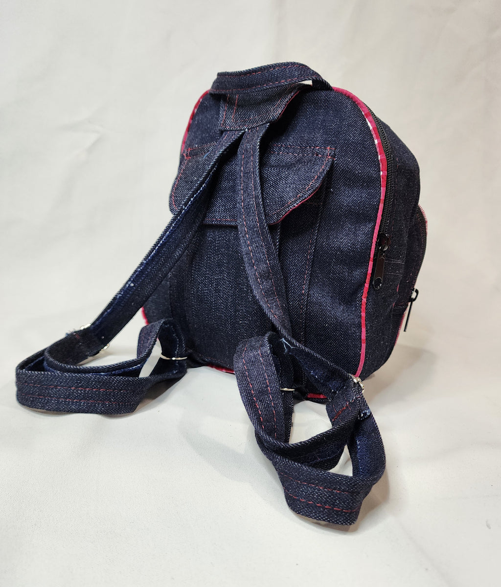 mini denim backpack