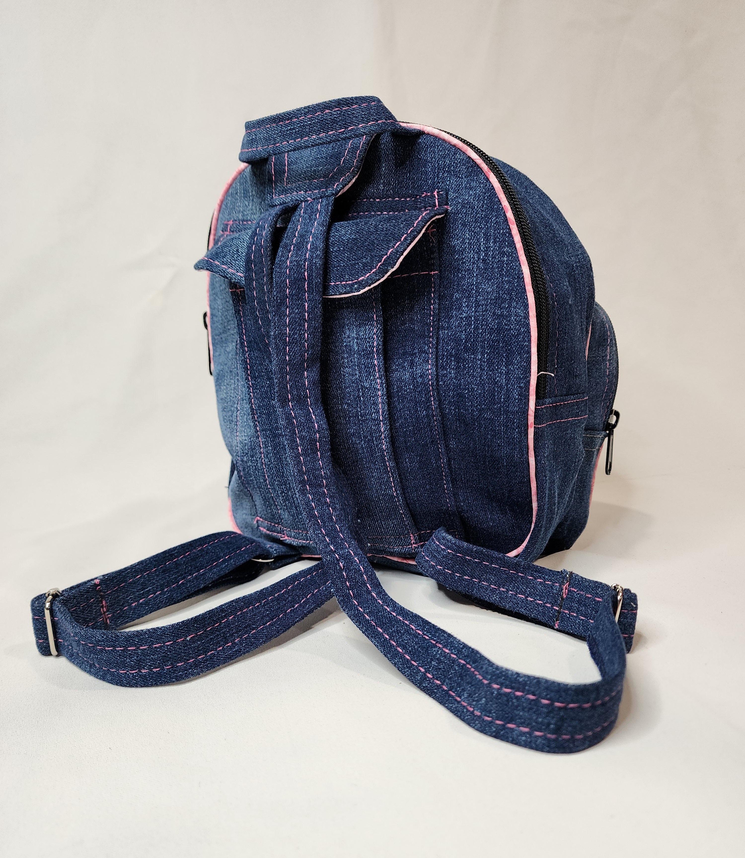 mini denim backpack