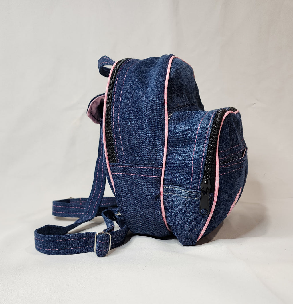 mini denim backpack