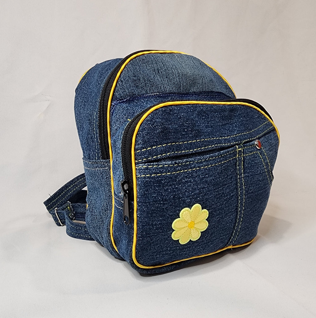 mini denim backpack