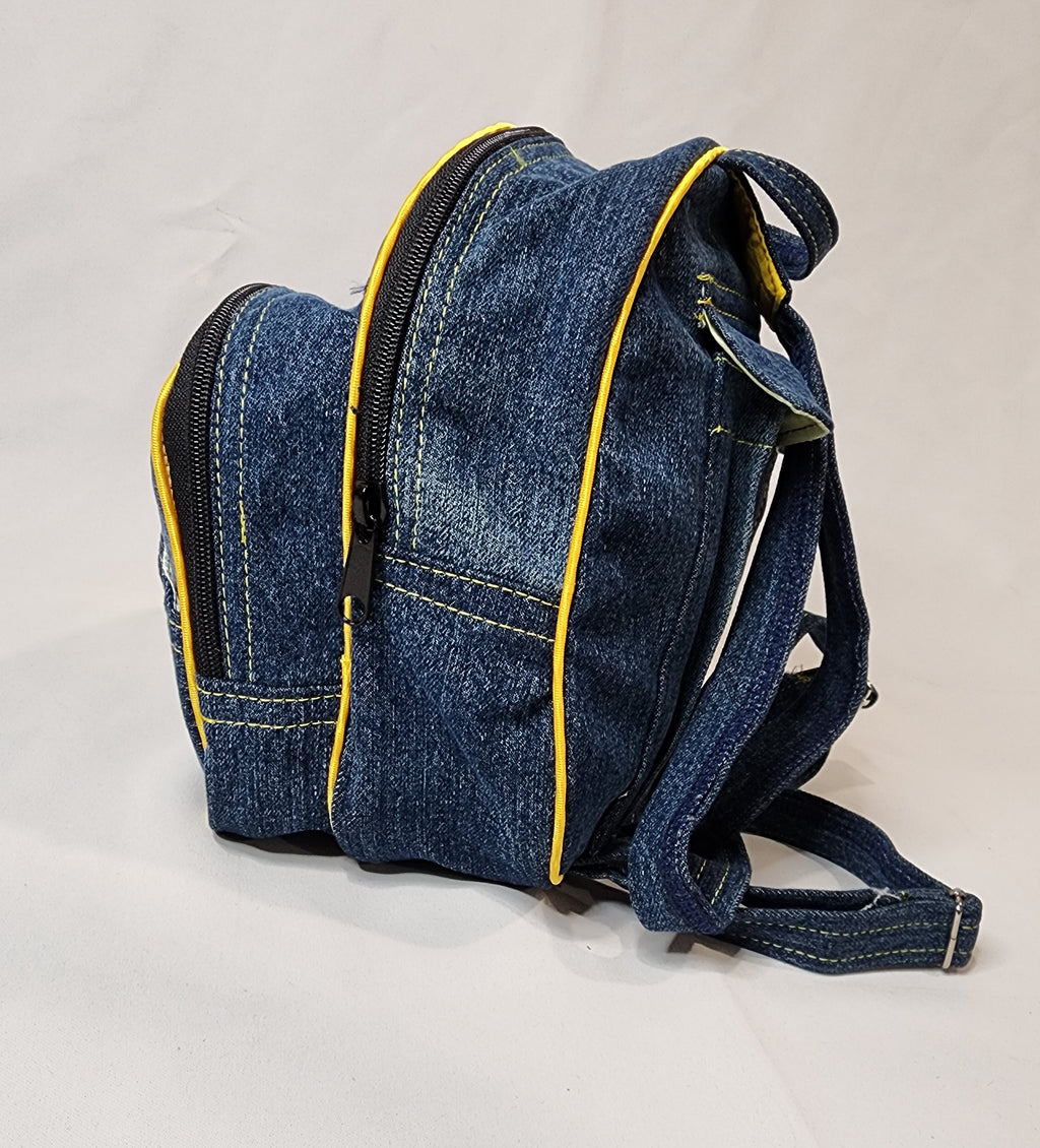 mini denim backpack