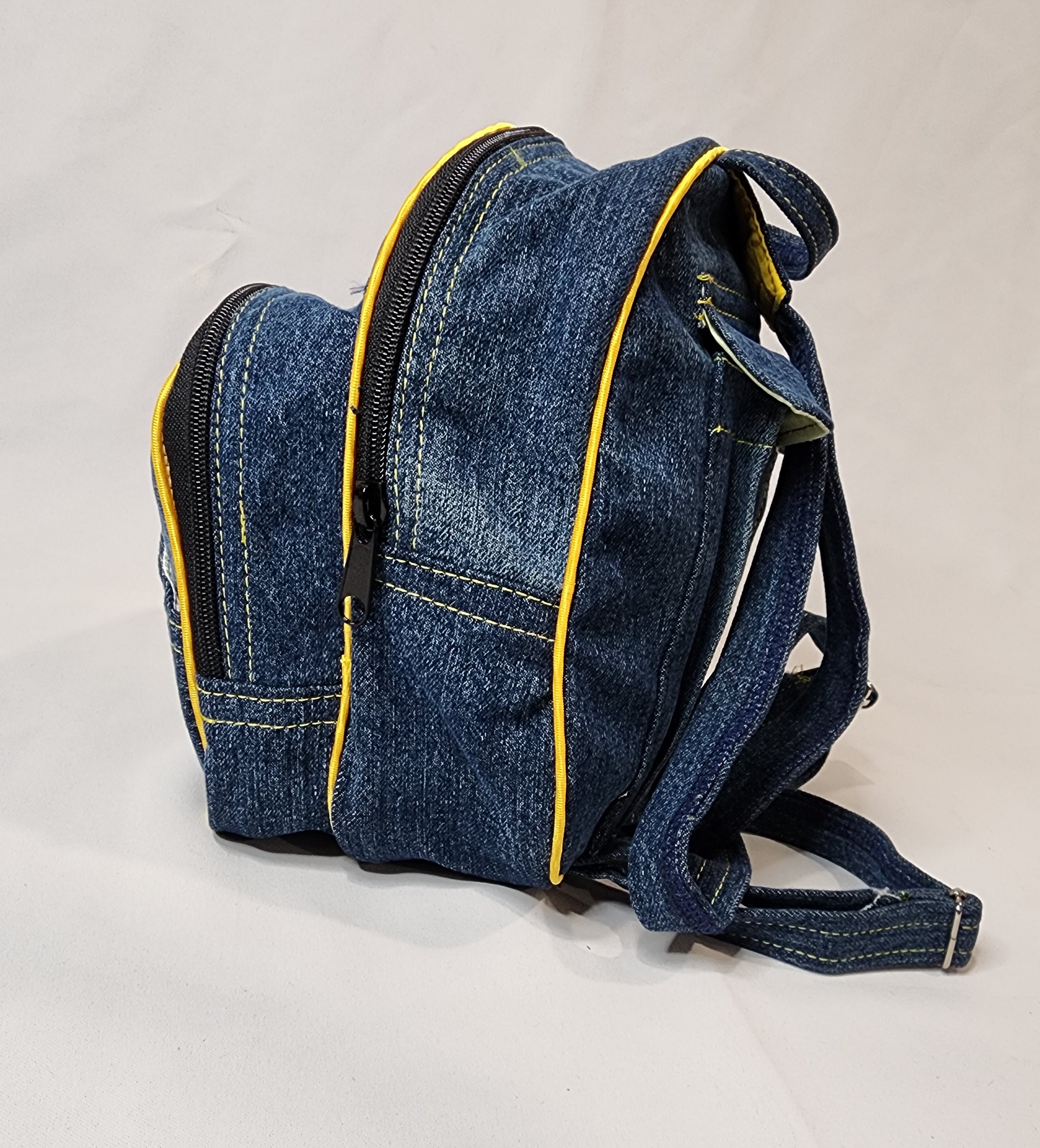 mini denim backpack