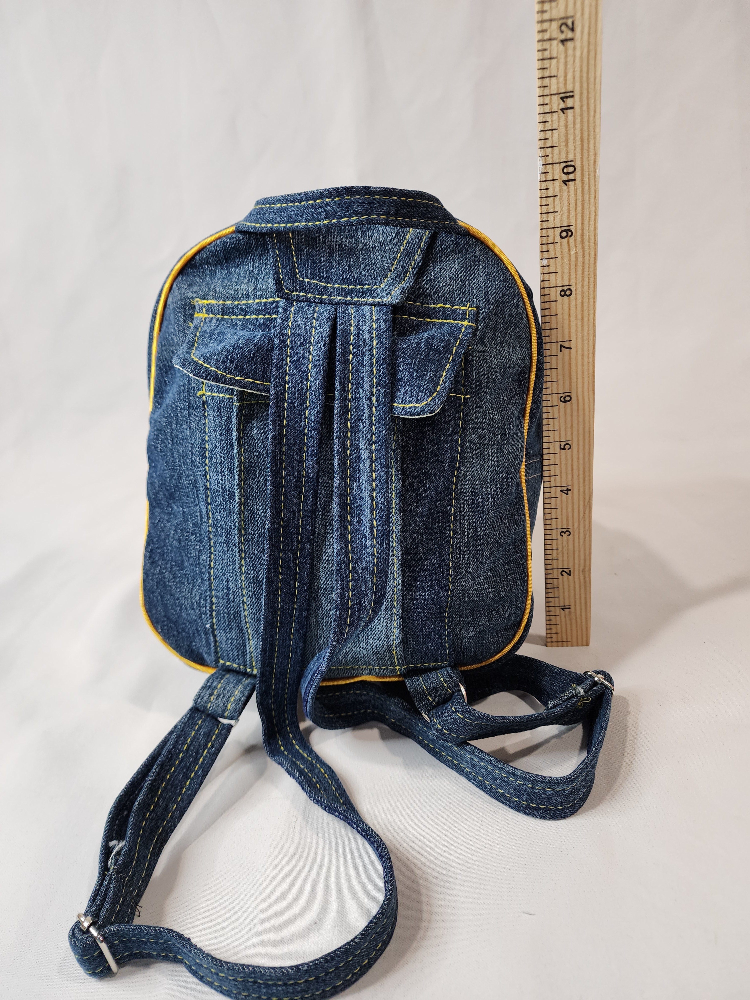 mini denim backpack