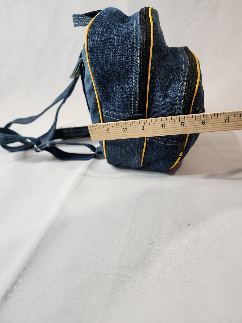 mini denim backpack